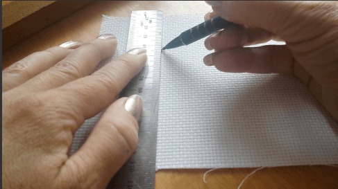 Gridding cross stitch fabric