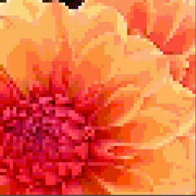 pixelated Dahlia crop - floral cross stitch designs