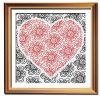 Flowers of Love cross stitch pattern framed
