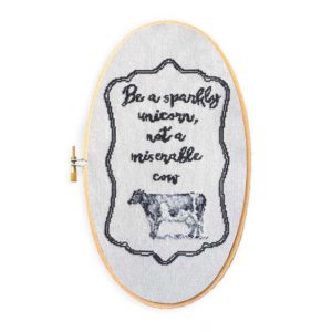 Miserable cow funny cross stitch pattern