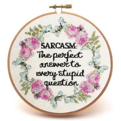 Sarcasm fun cross stitch pattern