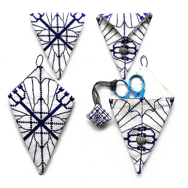 Scissor case fob cross stitch set