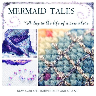 Mermaid Tales cross stitch pattern set