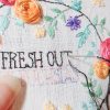 Fresh Out of Fuchsias hand embroidery pattern detail