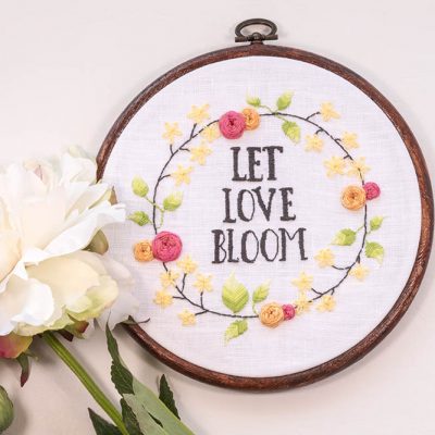 Let Love Bloom hand embroidery pattern