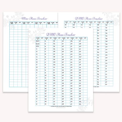 Cross stitch embroidery floss inventory tracker