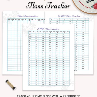 embroidery floss tracker printable