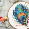 Peacock feather cross stitch pattern