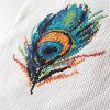 Peacock feather cross stitch pattern