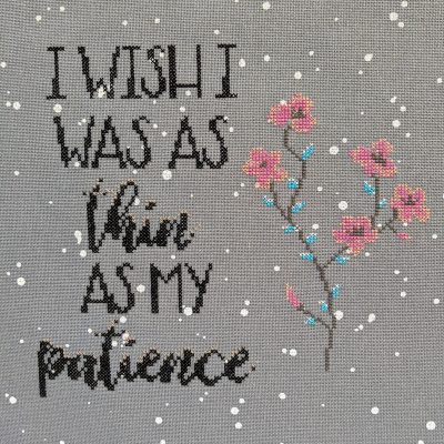Thin Patience cross stitch pattern