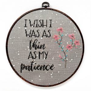 Thin patience cross stitch pattern