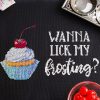 Lick My Frosting cupcake cross stitch pattern