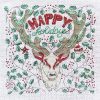 Happy Holidays Deer cross stitch pattern