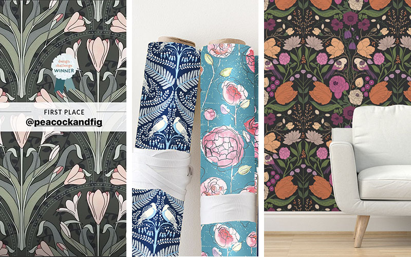 Spoonflower wallpaper fabric designs