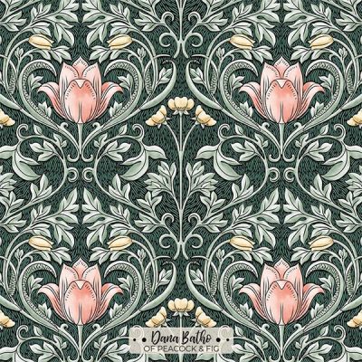 Victorian Flowers illustrated surface pattern