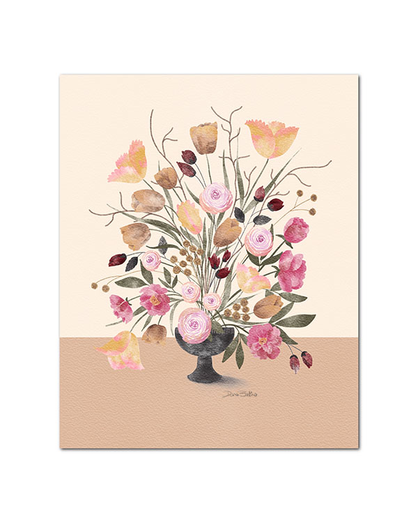 8x10 Tulips & Peonies art print