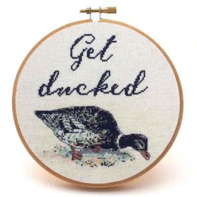 Get Ducked subversive cross stitch pattern funny needlepoint