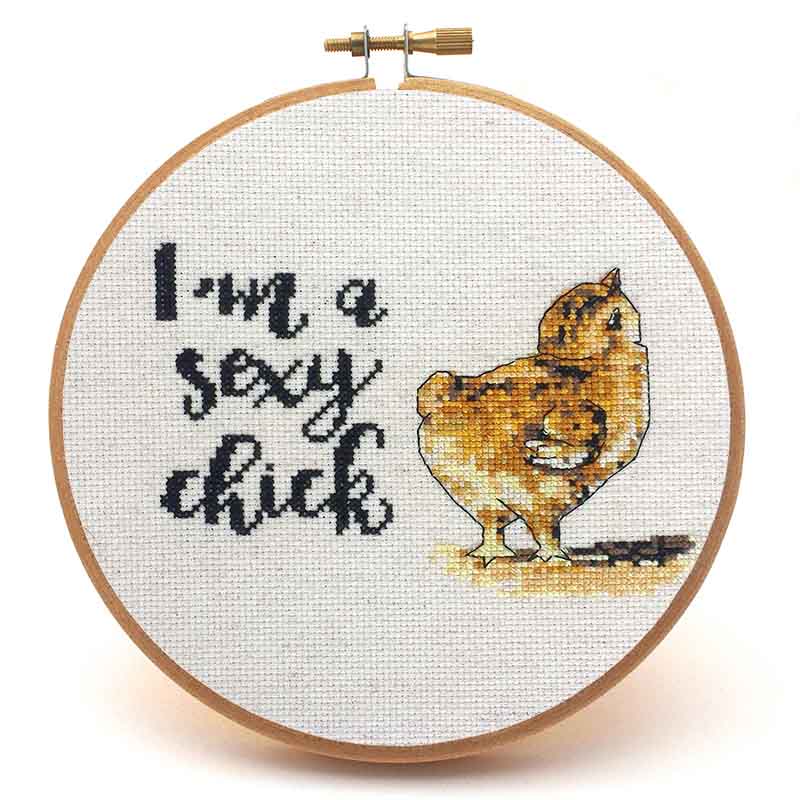Sexy Chick retro cross stitch pattern