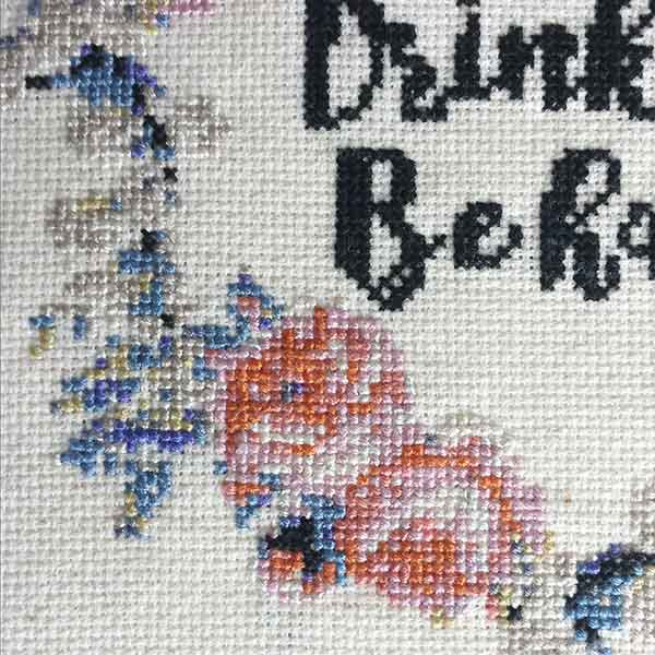 Stitch Drink Wine inspirational cross stitch pattern