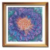 Purple Dahlia cross stitch pattern flower framed